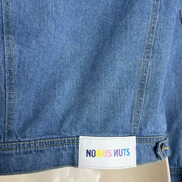 Norris Nuts Relaxed Denim Jacket Multi Logo Repeat - Picture 11 of 12
